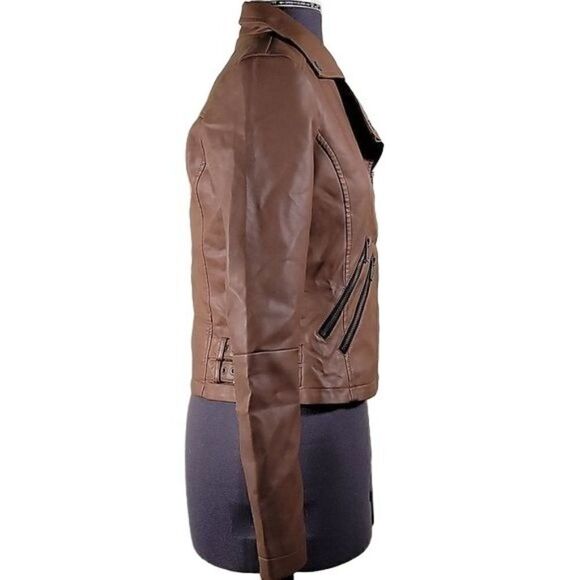 CoffeeShop Juniors' Faux-Leather Moto Jacket Sz XXL - Picture 3 of 13